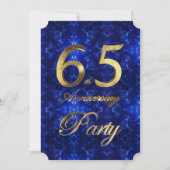 65. Hochzeitstag Gold Blue Sapphire Chic Einladung (Vorderseite)