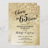 65. Hochzeitstag Gold Einladung (Vorne/Hinten)