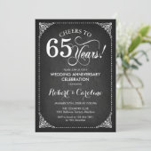65. Hochzeitstag - Gold White Einladung (Stehend Vorderseite)