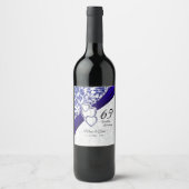 65. Hochzeitstag in Saphir Weinetikett (Vorderseite)