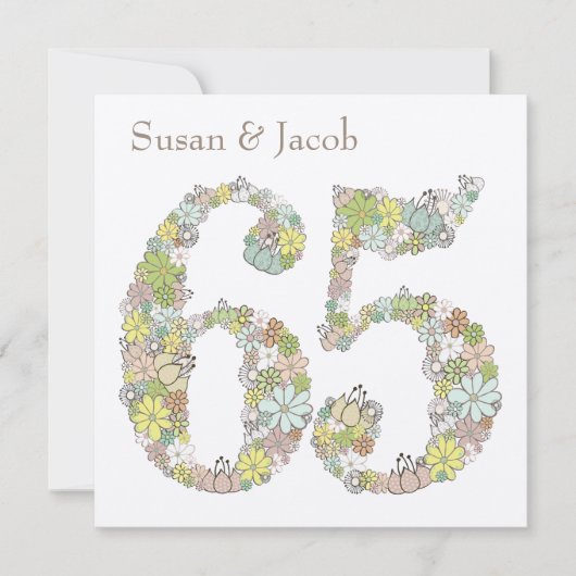 65. Hochzeitstag individuelle Einladung (Vorderseite)