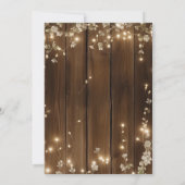 65. Hochzeitstag Rustikale String Lights Einladung (Rückseite)