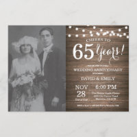 65. Hochzeitstag Rustikales Holz