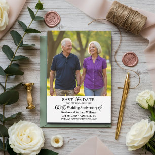 65. Hochzeitstag Save-the-Date-Foto Mitteilungskarte
