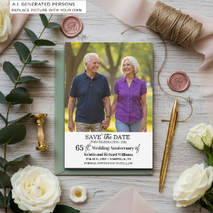 65. Hochzeitstag Save-the-Date-Foto Mitteilungskarte
