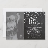 65. Hochzeitstag Schwarzes Silber Chalkboard
