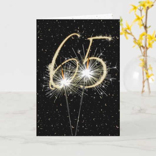 65. Hochzeitstag Sparkler Karte (Gelbe Blume)