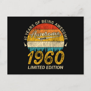 65 Jahre alt 1960 Retro Phantastisch 65. Geburtsta Postkarte