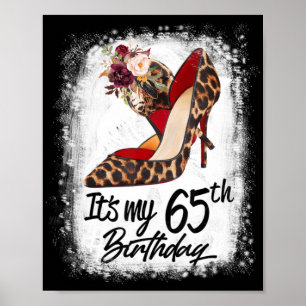 65 Jahre alt High Heels Leopard ist mein 65. Gebur Poster