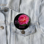 65 Jahre alt, rosa Rose Blumengestelle Button Pinb (Beispiel)