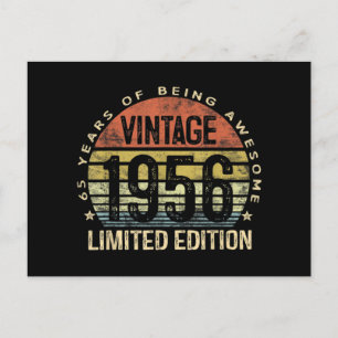 65 Jahre alt Vintag 1956 Limited Edition Geburtsta Feiertagspostkarte