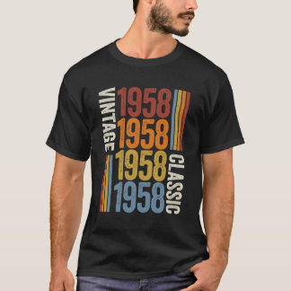 65 Jahre alt Vintag 1958 65. Geburtstagsdekoration T-Shirt