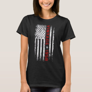 65 Jahre alt Vintag 1958 Amerikanische Flagge 65.  T-Shirt