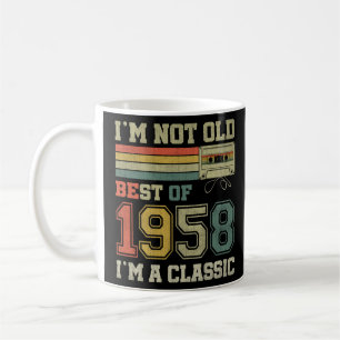 65 Jahre alt Vintag 1958 Kassettenband 65. Geburts Kaffeetasse