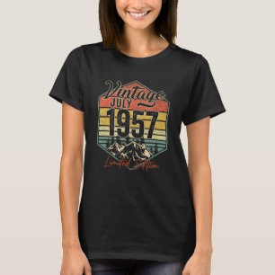 65 Jahre alt Vintag Juli 1957 T-Shirt