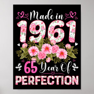 65 Jahre alte, hergestellt in 1961, florale 65. Ge Poster