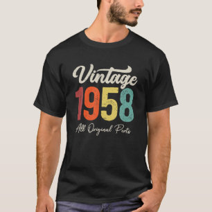 65 Jahre alte Vintage 1958 65. Geburtstagsdekorati T-Shirt