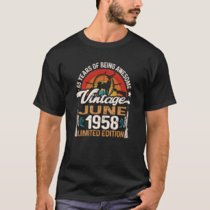 65 Jahre alter Hirschjäger Geboren Juni 1958 65 t T-Shirt