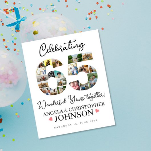 65 Jahre Ehe Jahrestag Foto Collage Poster