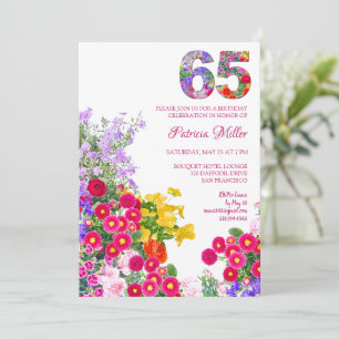 65 Jahre Elegant Garden Floral – 65. Geburtstag Einladung