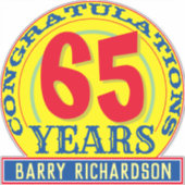 65 Jahre Feier Aufkleber (Vorderseite)