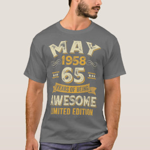 65 Jahre großartig Vintage Mai 1958 65. Geburtstag T-Shirt