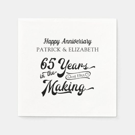 65 JAHRE IM Personalisierten JAHR Serviette (Vorderseite)