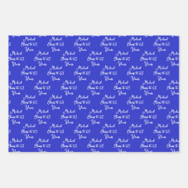 65 Jahre Royal Blue Marine 65. Geburtstag Geschenkpapier Set