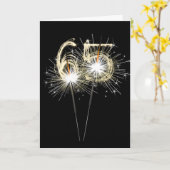 65. Jahrestag Sparklers auf schwarz Karte (Gelbe Blume)