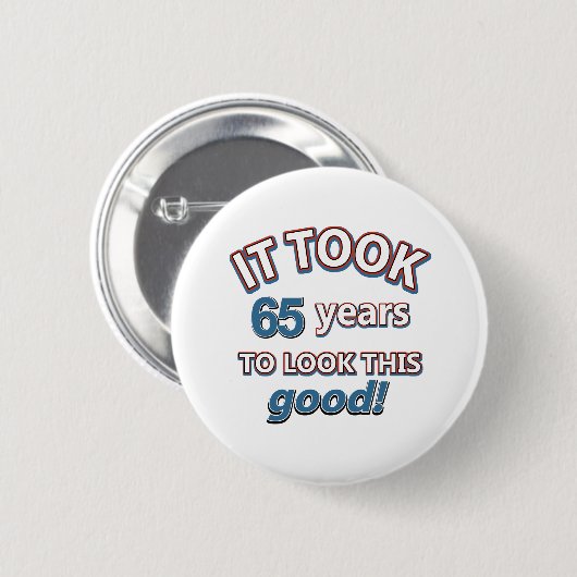 65. Jahrgeburtstagsentwürfe Button (Vorne & Hinten)