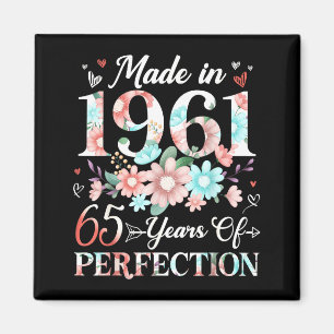 65-jährige, hergestellt in 1961, floral, 65. Gebur Magnet