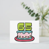 65-jähriger Geburtstagskuchen Postkarte (Stehend Vorderseite)