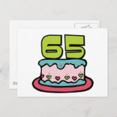 65-jähriger Geburtstagskuchen Postkarte (Vorne/Hinten)