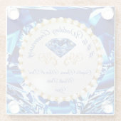 65-jähriges Hochzeitstipendium, Saphir-Untersetzer Glasuntersetzer (Rückseite)