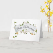 65. Jubiläum mit Efeu auf Birkenrolle Karte (Gelbe Blume)