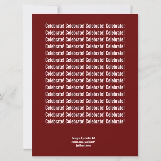 65. Modern Birthday Schwarz-weiß Red F430 Einladung (Rückseite)