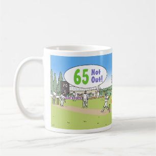 65 Nicht aus Cricket-Theme heraus. 65. Geburtstag Kaffeetasse