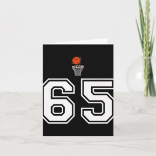 65 Nummern Basketball Stil Vintag Weiß Premium Karte