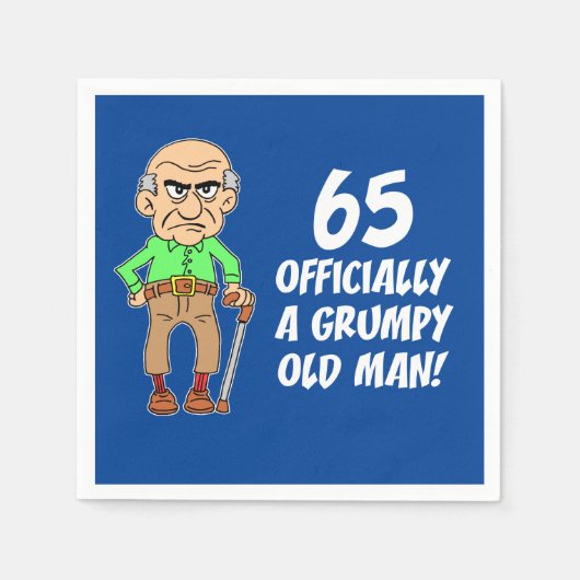 65 Offiziell ein mürrischer alter Mann Serviette (Vorderseite)