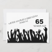 65. Party Einladung mit jubelnden Menschenmassen (Vorderseite)
