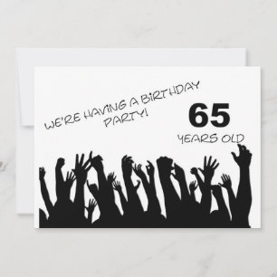 65. Party Einladung mit jubelnden Menschenmassen