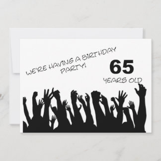 65. Party Einladung mit jubelnden Menschenmassen