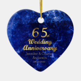 65. Saphir-Hochzeitstag-Goldtypographie Keramik Ornament