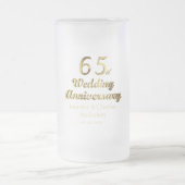65. Saphir-Hochzeitstag-Goldtypographie Mattglas Bierglas (Mittel)