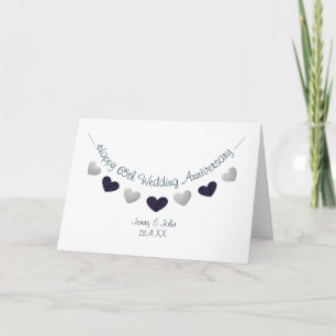 65. saphire Hochzeitstag bunting Design Karte