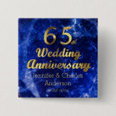 65. Saphire Hochzeitstag Gold Typografie Button (Vorderseite)