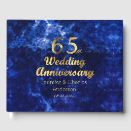 65. Saphire Hochzeitstag Gold Typografie Gästebuch
