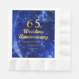 65. Saphire Hochzeitstag Gold Typografie Serviette
