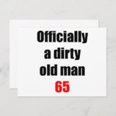 65 Schmutziger alter Mann Einladung (Vorne/Hinten)