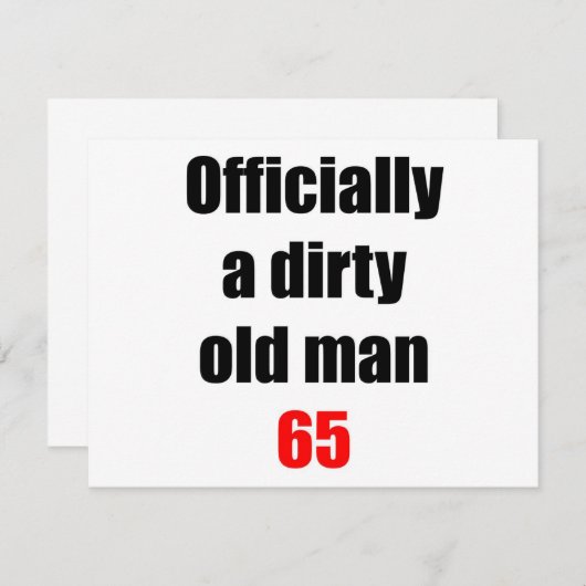 65 Schmutziger alter Mann Einladung (Vorne/Hinten)